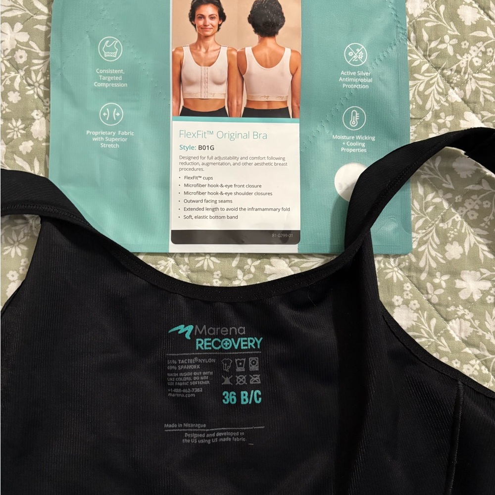 Marena Recovery Black Compression Bra